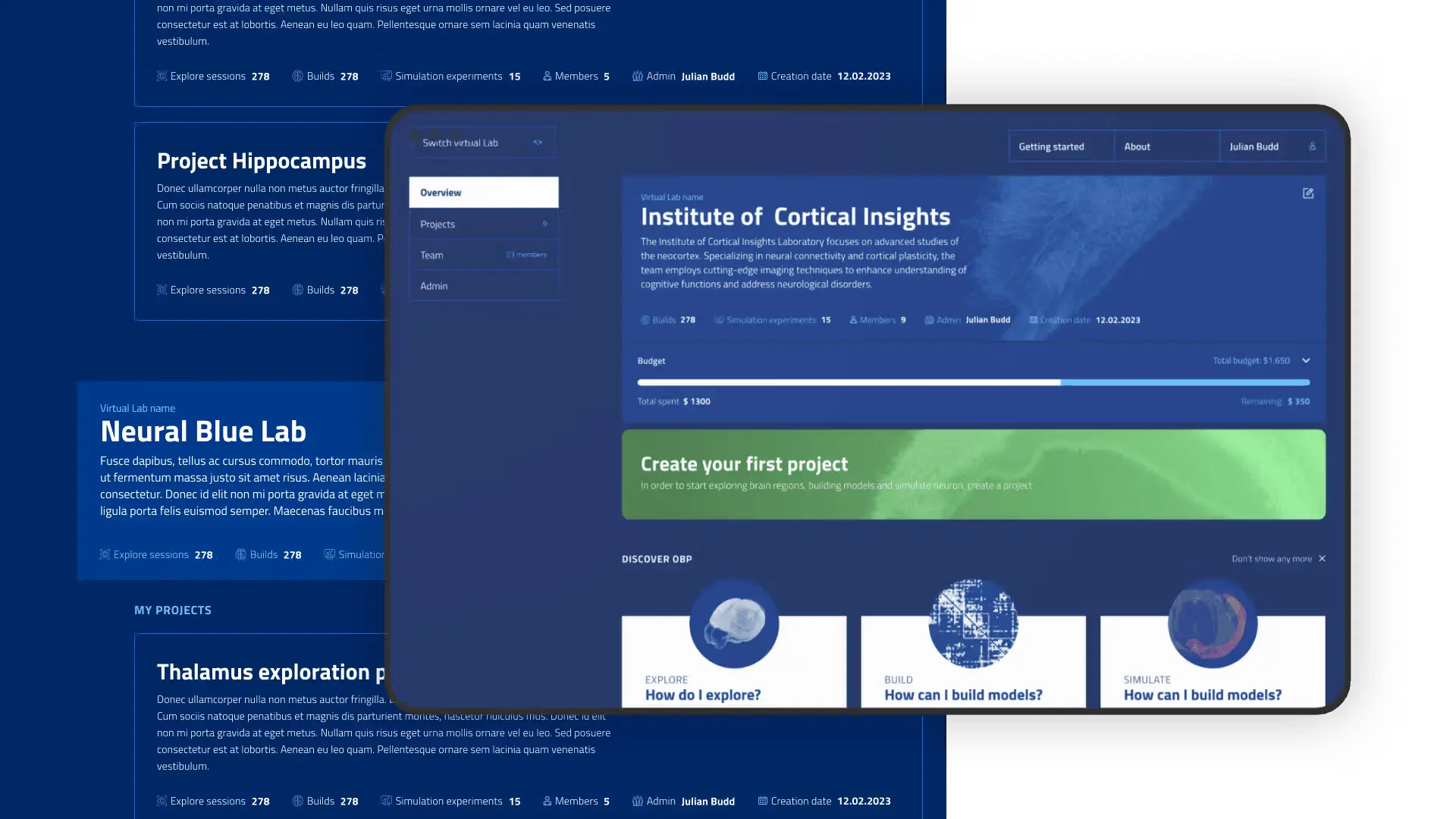 Preview of the virtual lab