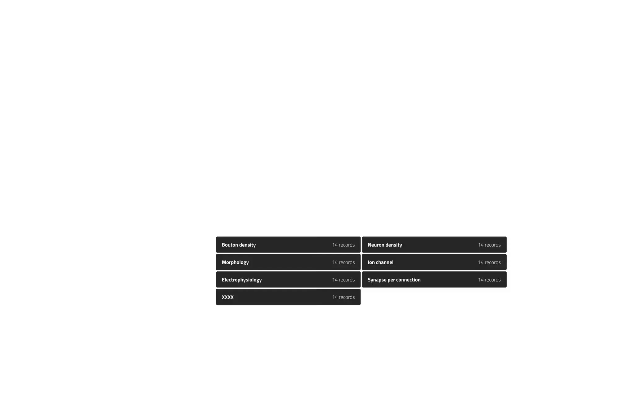 Seven dataset type buttons