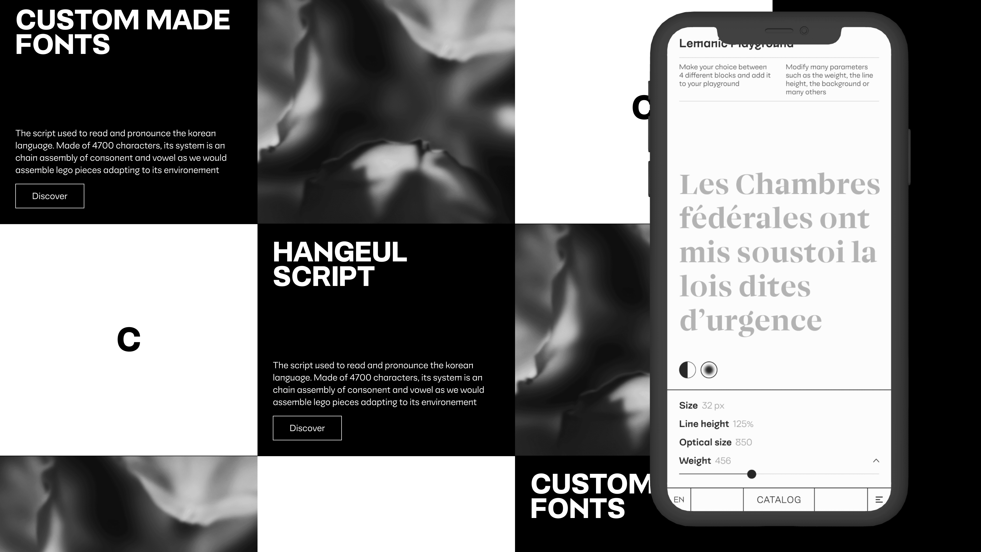 Custom fonts, Hangeul script and a mobile type tester