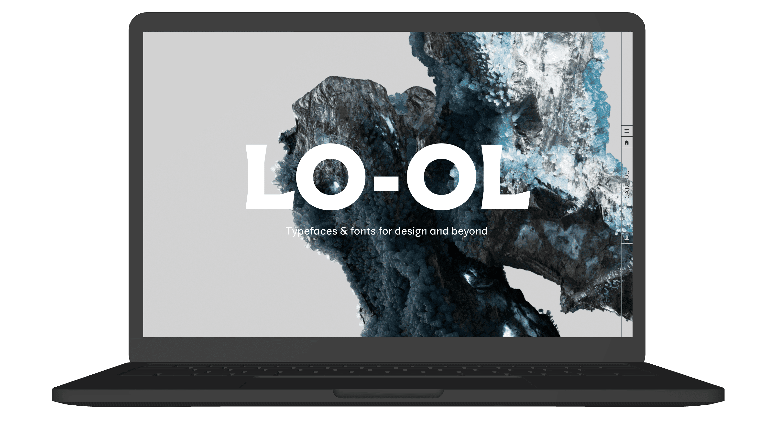 LO-OL home page on a laptop